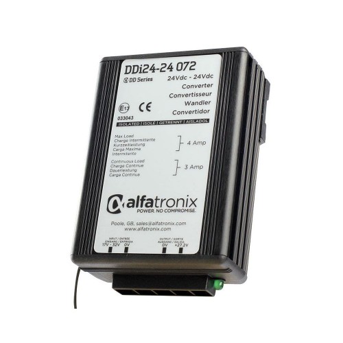Alfatronix DDi Series 24vdc to 24vdc Isolated 3a Converter - DDI24-24-072 Alfatronix DDi Series 24vdc to 24vdc Isolated 3a Converter - DDI24-24-072