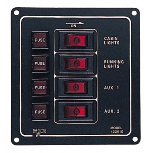 Fused 4 Way Vertical Switch Panel - 422010