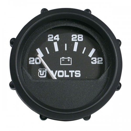 Uflex Volt Meter 20-32v DC Gauge 52mm 24v - Black - 47233